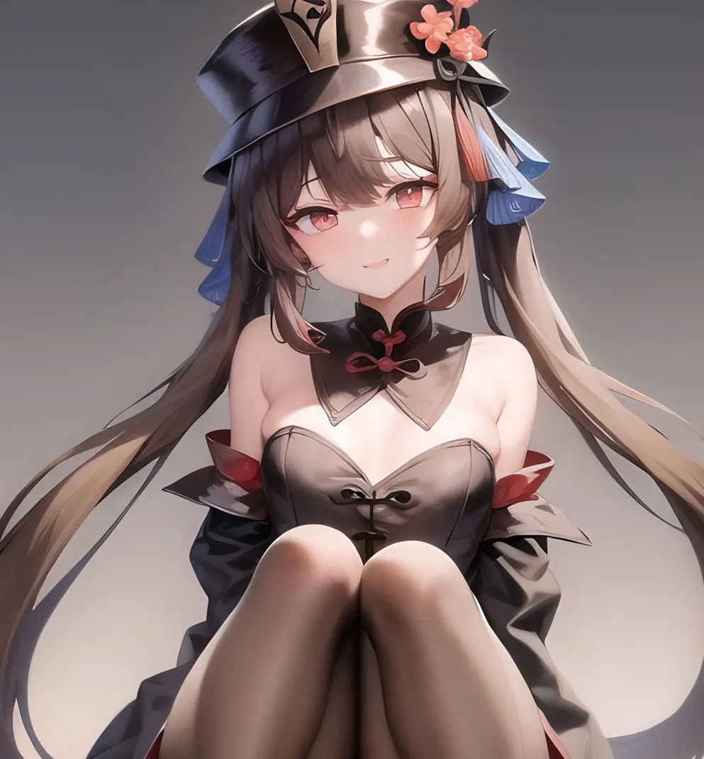 原神胡桃不遮副乳图片，原神胡桃掀看衣服看自己样子啥梗-1